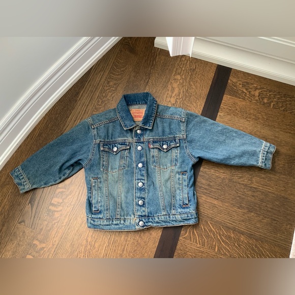 LEVI’S Trucker Denim Classic Snap Jacket Medium Wash Toddler Size 4T EUC - Picture 4 of 16